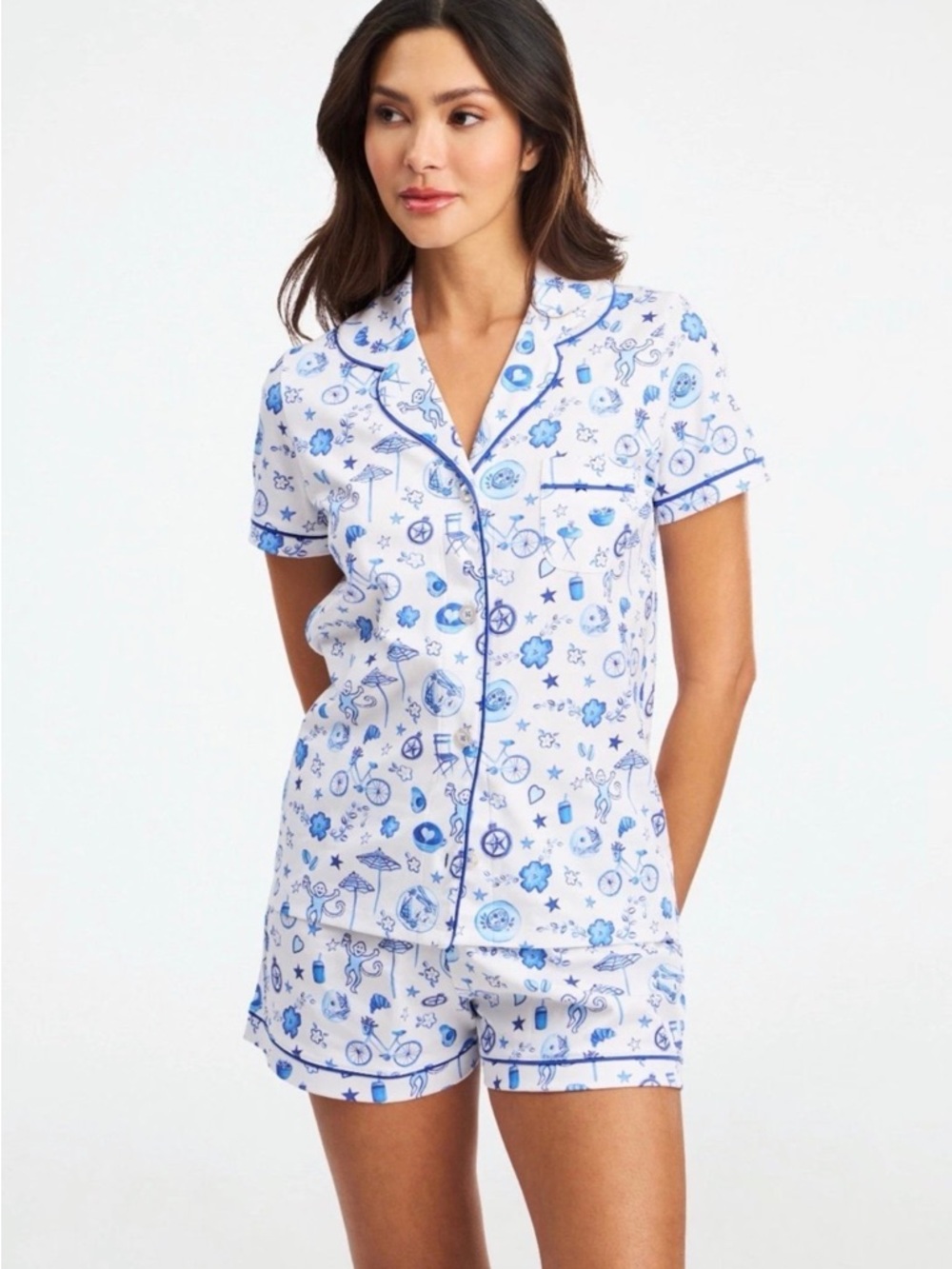 Roller Rabbit x Bluestone Lane Latte Lane Polo Pajama Set